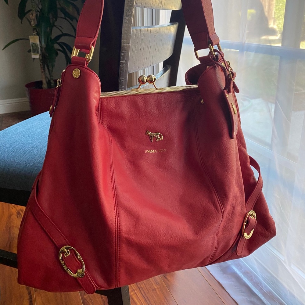 NWOT Emma Fox Large red leather satchel